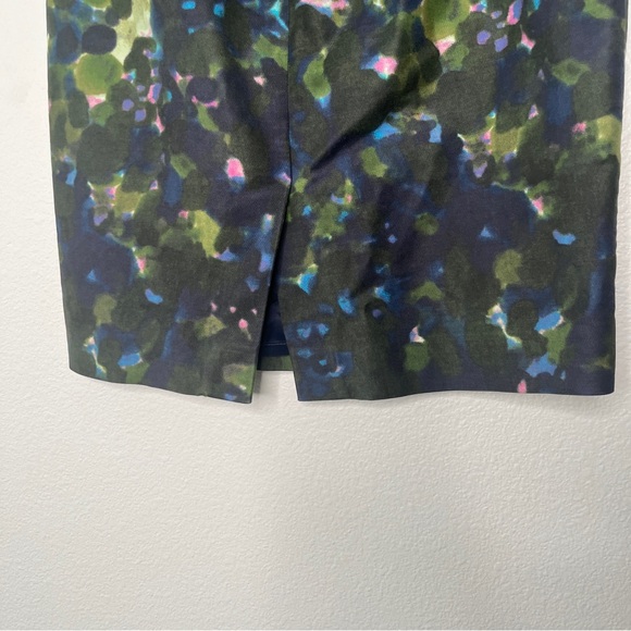 J. Crew No. 2 Pencil Skirt Floral Watercolor Print Gardenshade Size 0 - Picture 4 of 7